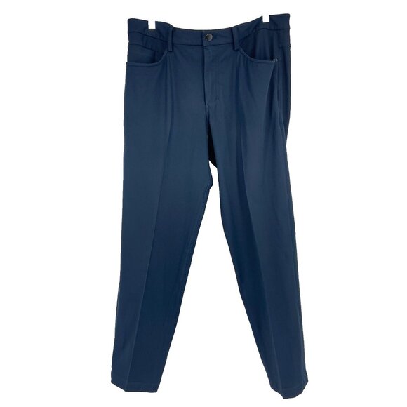 Lululemon Men 36 ABC Slim Pants Tapered Leg Navy Blue Stretch Performance Travel
